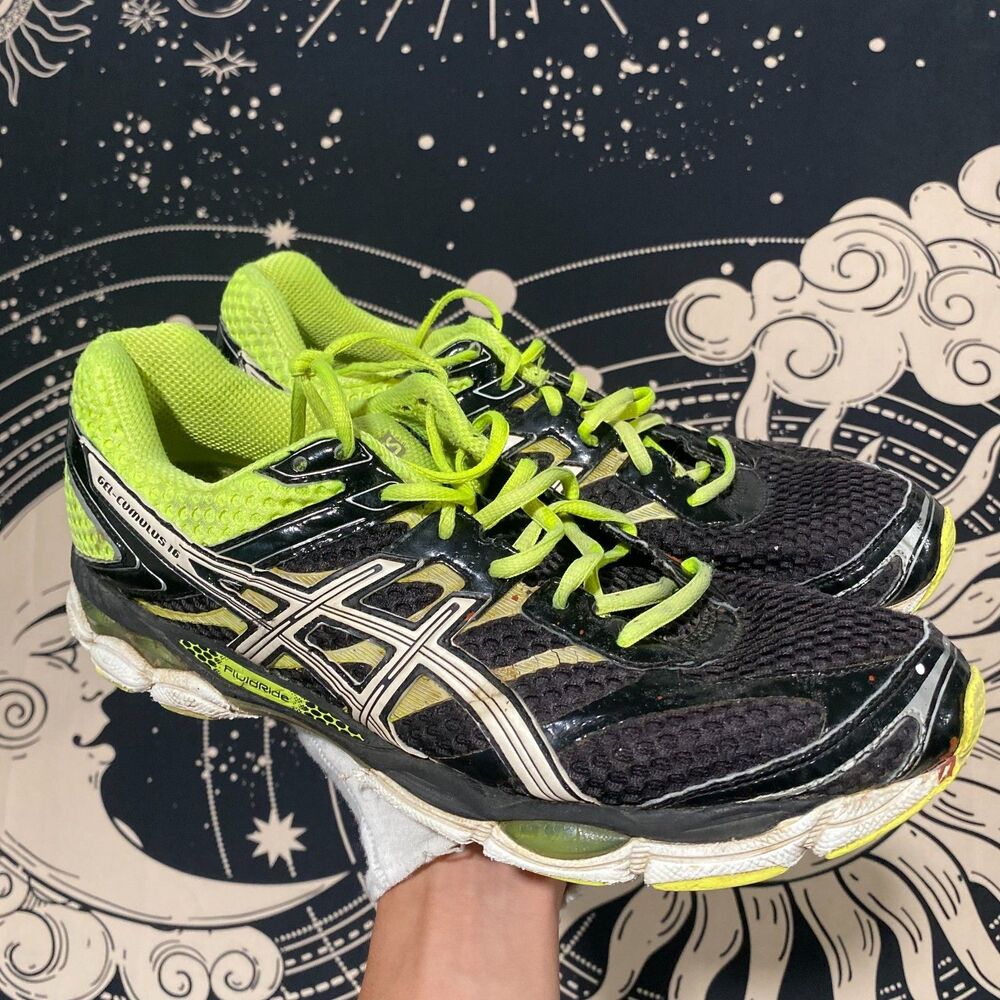 ASICS GEL-Cumulus 16 T439N Athletic Sneaker Men's 10.5 Green Mesh Running Sports